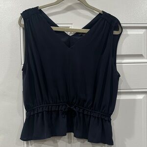 Ann Taylor Navy Sleeveless Blouse